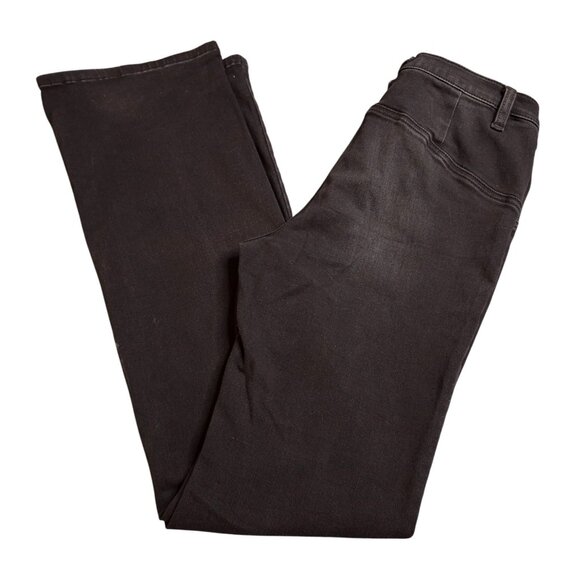 We The Free Womens Lace-Up Boot Cut Jeans 29 Mid Rise Black Denim Stretch - Picture 1 of 8